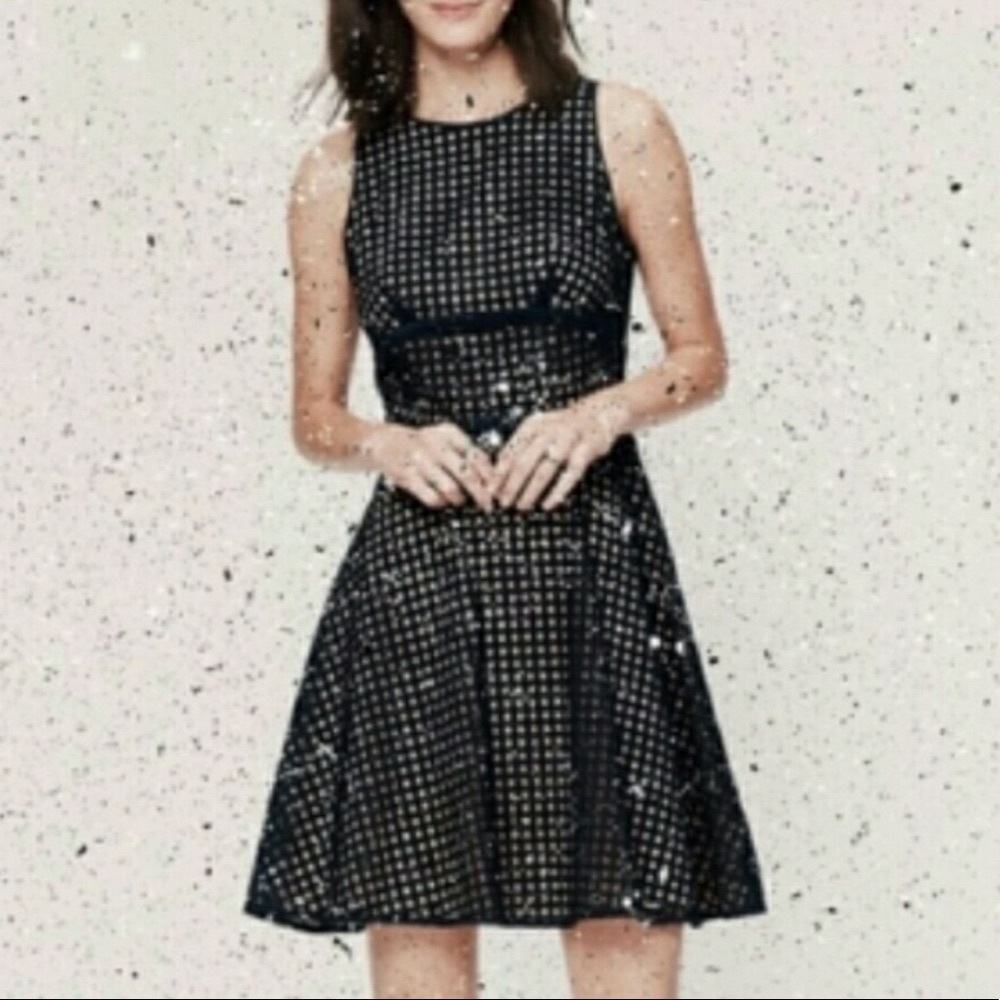 LOFT Black Eyelet Dress